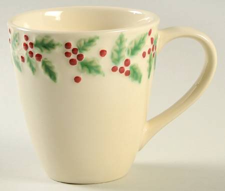 Holly & Berries Cream Mug