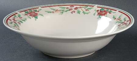 Poinsettia Delight 9" Round Vegetable Bowl