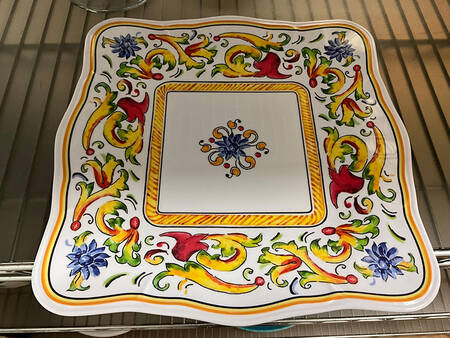 Deruta Square Melamine Dinner Plate