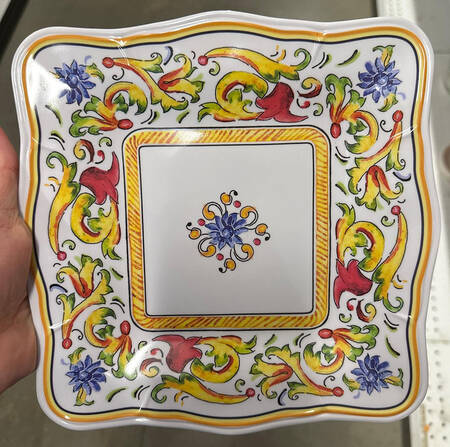 Deruta Square Melamine Salad Plate