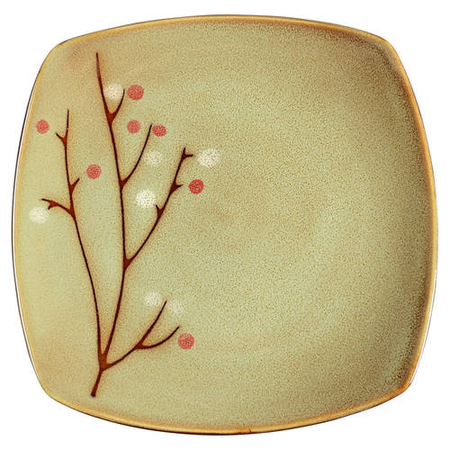 Blossom Brown Square Salad Plate