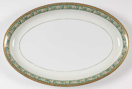 25110 Green 16" Oval Serving Platter