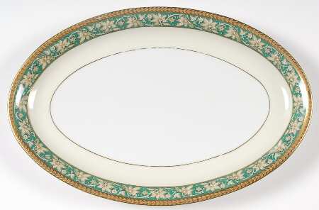 25110 Green 12" Oval Serving Platter