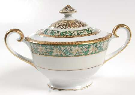 25110 Green Sugar Bowl & Lid