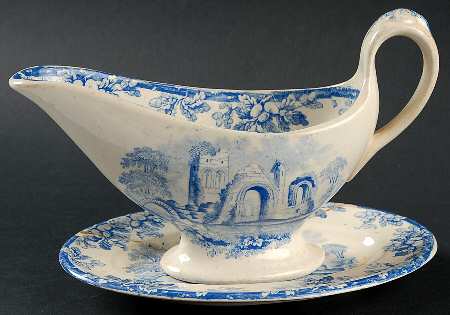 Acora Blue Gravy Boat & Underplate