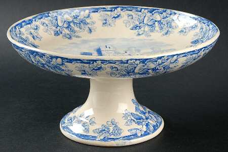 Acora Blue Round Compote (Height X Width)
