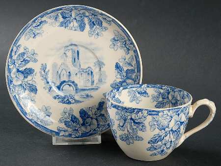 Acora Blue Flat Cup & Saucer Set