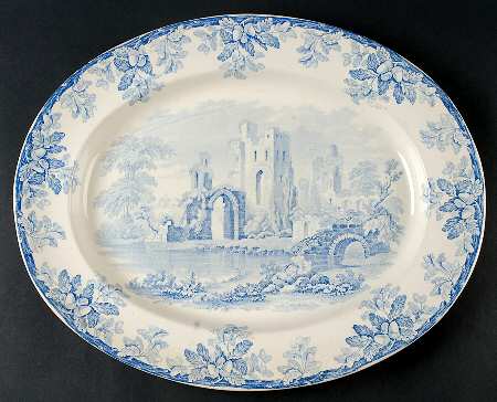 Acora Blue 16" Oval Serving Platter