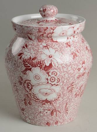 Primula Red Cookie Jar & Lid
