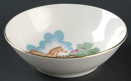 Pets Farm (Gold Trim) Child's Bowl