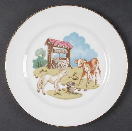 Pets Farm (Gold Trim) Child's Plate