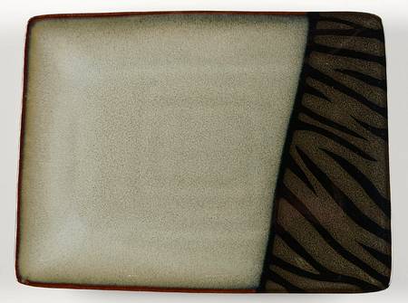 Safari Black Rectangular Salad Plate