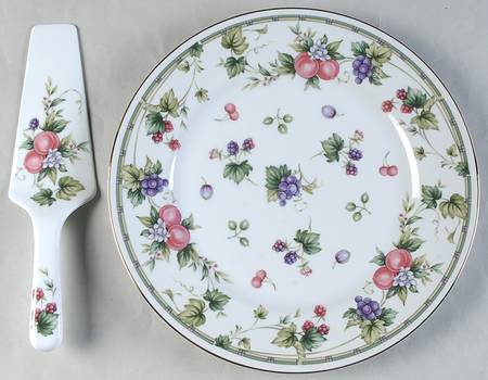 Provence (Gold Trim) Cake Plate and Server (Boxed Set)