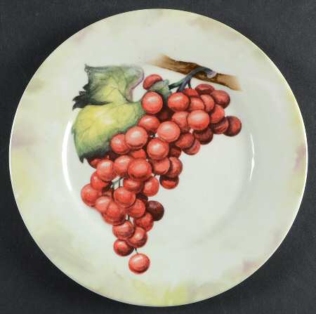 Watercolor Grapes Salad Plate
