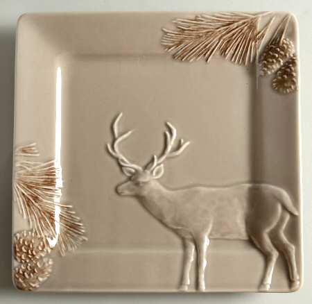 Winter Cabin Square Salad Plate
