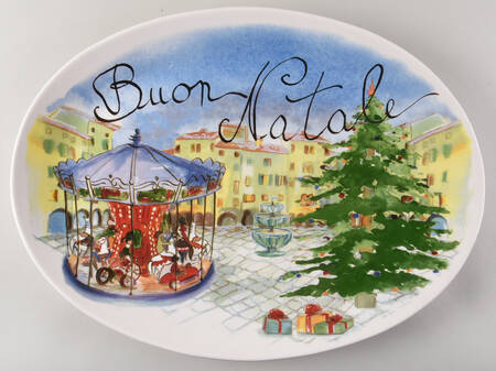 Buon Natale 21" Oval Serving Platter