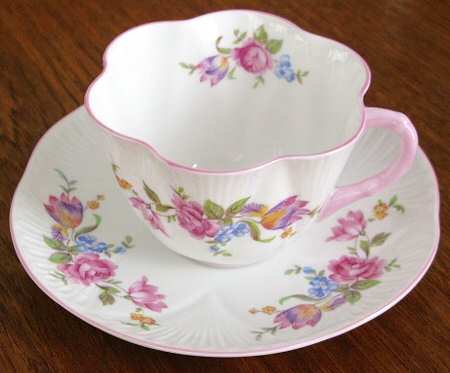 Rose Bouquet Flat Cup & Saucer Set
