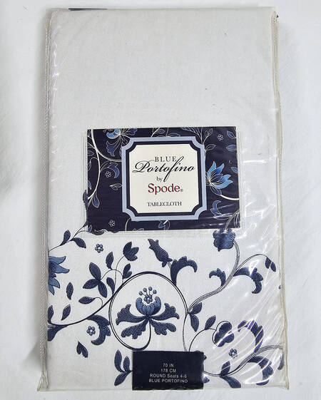 Blue Portofino 70" Round Tablecloth