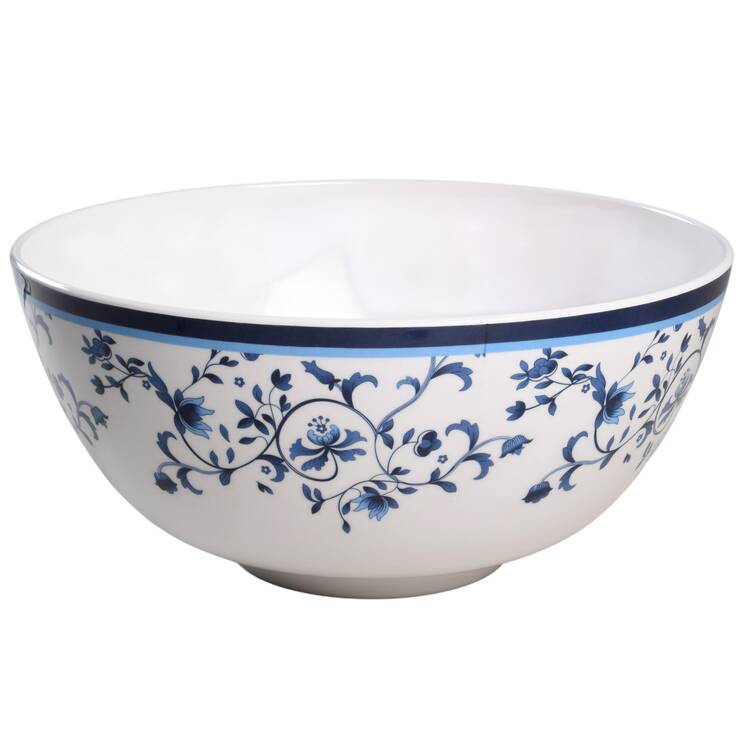 Blue Portofino 11" Large Melamine Salad Serving Bowl
