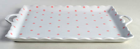 Pink Polka Dots Tray for (18 Piece) Child's Tea Set