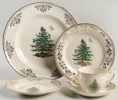 Christmas Tree Gold Collection 45 Piece Starter Set by Spode