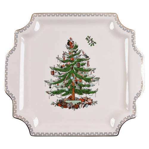 Christmas Tree Gold Collection 12" Square Serving Platter