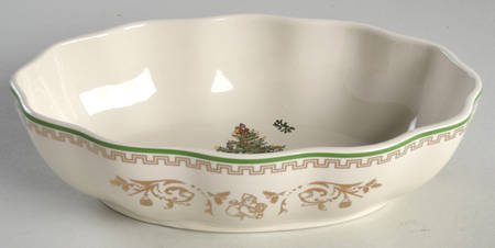Christmas Tree Gold Collection Cranberry Bowl