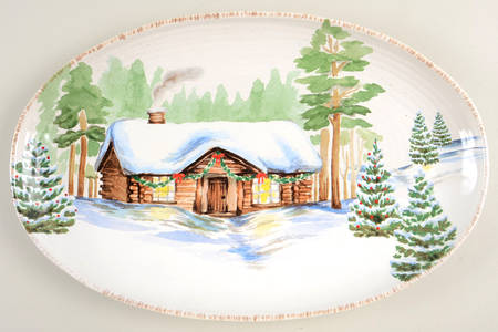 Winter White 17" Oval Serving Platter