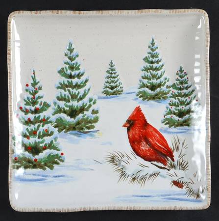 Winter White Square Salad Plate