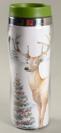 Winter White Travel Tumbler & Silicone/Plastic Lid