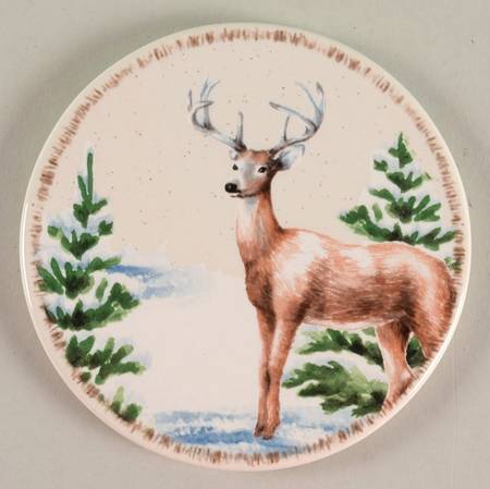 Winter White Cork Back Round Coaster
