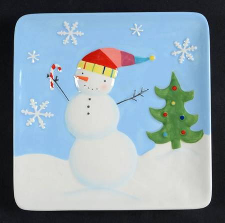 Oh What Fun Square Salad Plate