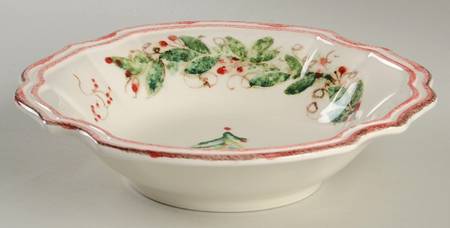 Holly and Pine (Holly Vine Border) Rim Soup Bowl