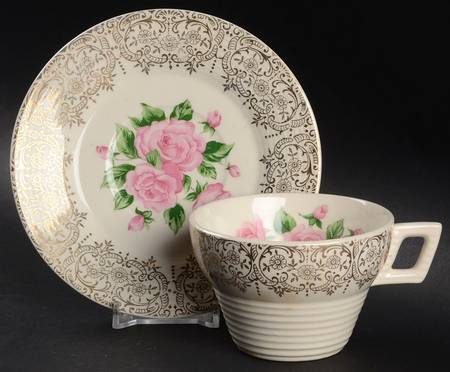 China Bouquet Flat Cup & Saucer Set