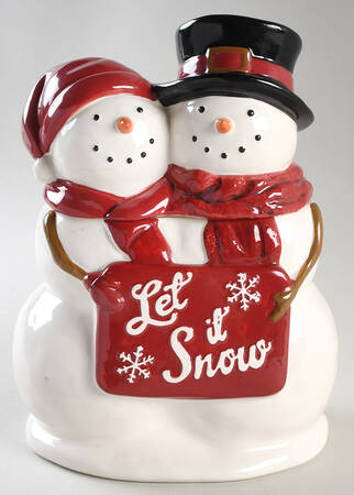 Yuletide Figural Cookie Jar & Lid