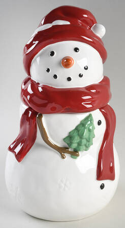 Yuletide Figural Cookie Jar & Lid