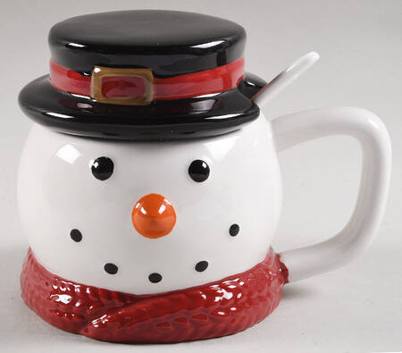 Yuletide Figural Mug with Lid & Spoon