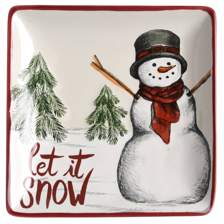 Yuletide Square Appetizer Plate