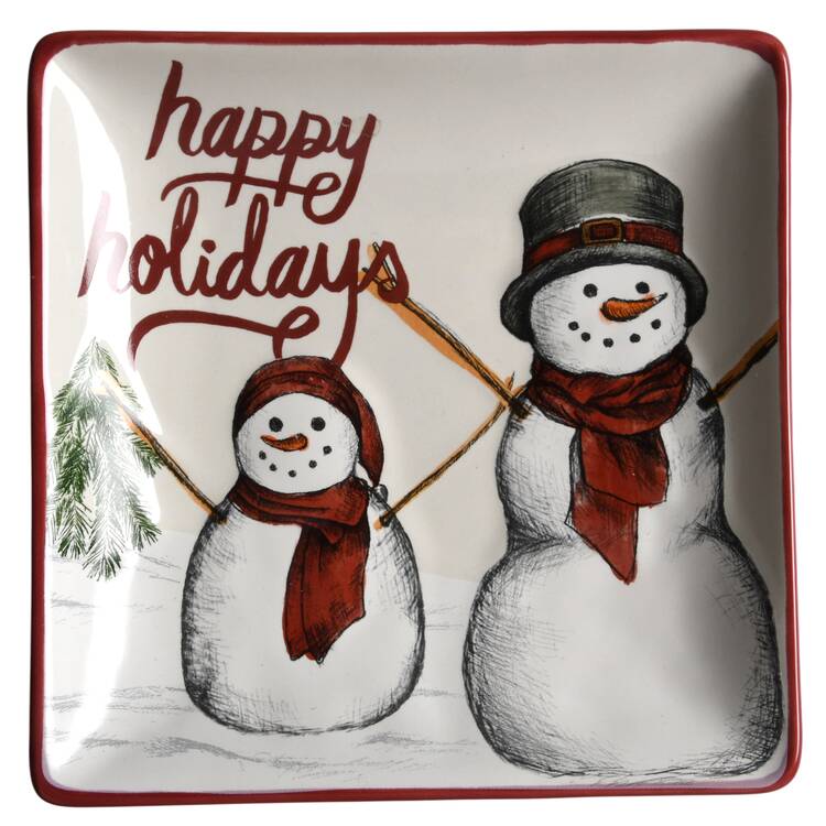 Yuletide Square Appetizer Plate