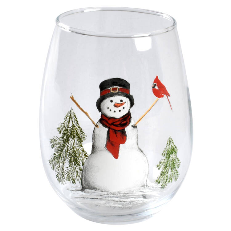 Yuletide Glassware Stemless Wine