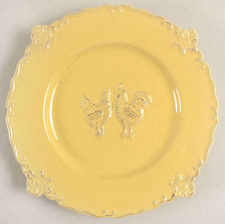 Embossed Rooster Yellow Salad Plate