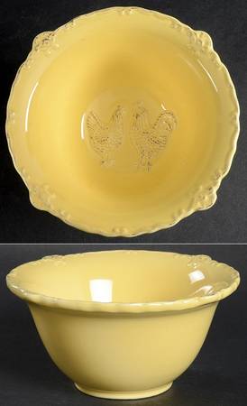 Embossed Rooster Yellow Soup/Cereal Bowl