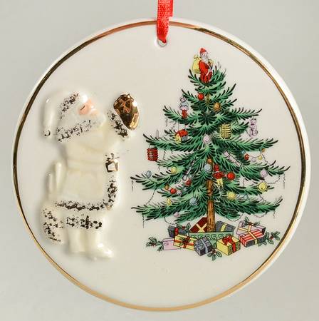 Christmas Tree Ornaments Santa Disk - Boxed