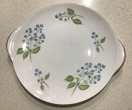 American Brooklime Handled Cake Plate