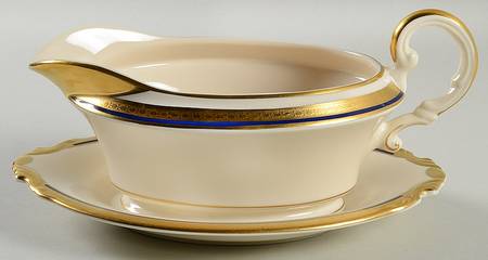 Wayne Navy Blue Gravy Boat & Underplate