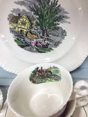 Rural Scenes (No Verge) Flat Cup & Saucer Set
