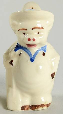 Farmer Pig Individual Figural Salt Shaker