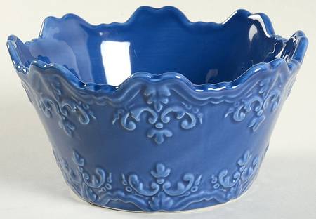 Fancy Scroll Cobalt Blue Soup/Cereal Bowl