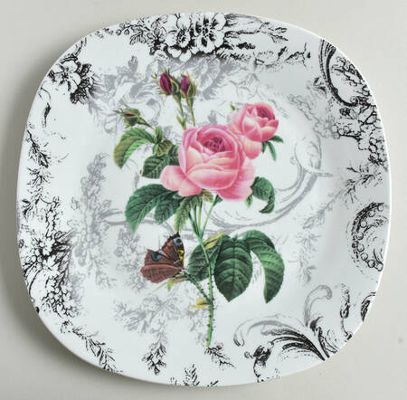 Rose Toile (Porcelain) Square Dinner Plate