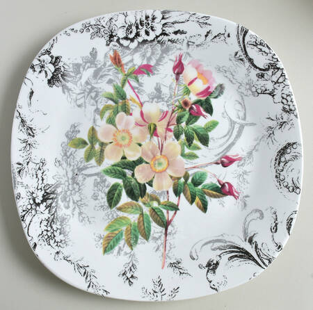 Rose Toile (Porcelain) Square Dinner Plate